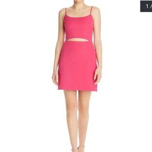 WAYF Womens Lacy Mini Dress Cut-Out Sleeveless - Fuchsia size medium